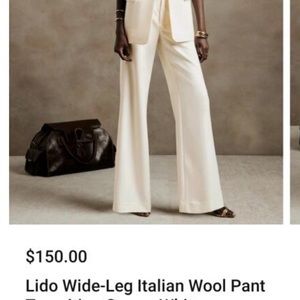 Lido white Italian wool flared leg pants 12 Reg Banana Republic